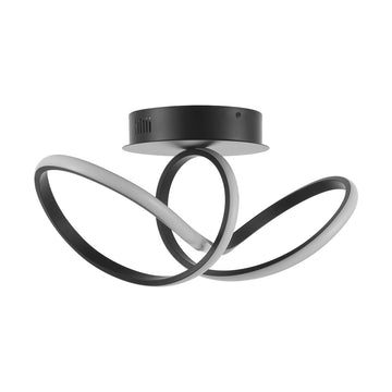Chantelle 19.5" Modern Minimalist Aluminum Loop Integrated LED Semi Flush Mount - JONATHAN Y